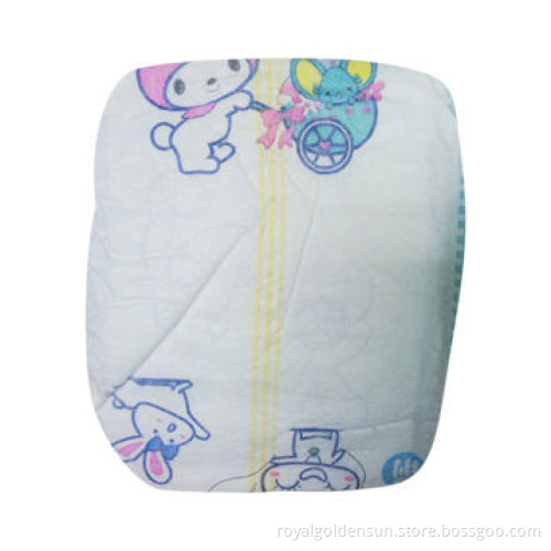 B Grade Baby Diapers with Cloth-like Printed Backsheet and Velcro Closure System/Exporting to Europe